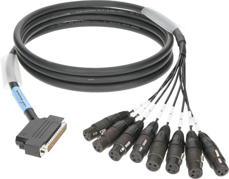 Klotz D-Sub kabel 37p, 8 x XLR 3p, 8 kanál, analogový, symetrický, 5m