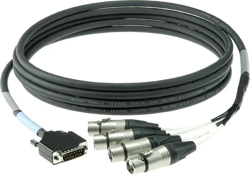 Klotz D-Sub kabel 15p - 4 x XLR 3p, 4 kanály, 3m