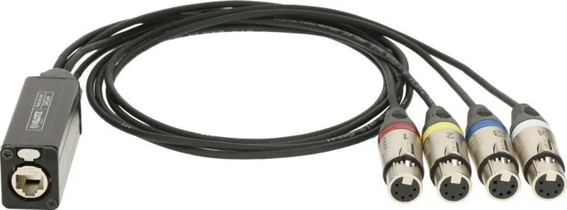 Klotz CATLink MINI 4-cs. síťový kabel etherCON, 4 x XLR 5p, 1,5m