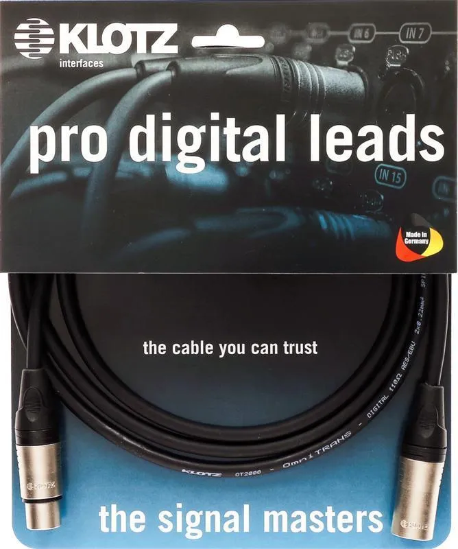 Klotz IM kabel ultra flexibilní AES a DMX XLR 3p nikel Klotz konektory - 1m