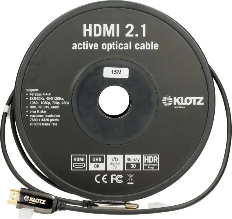 Klotz HDMI 2.1 AOC Link - aktivní optický kabel bez krytek - 15m