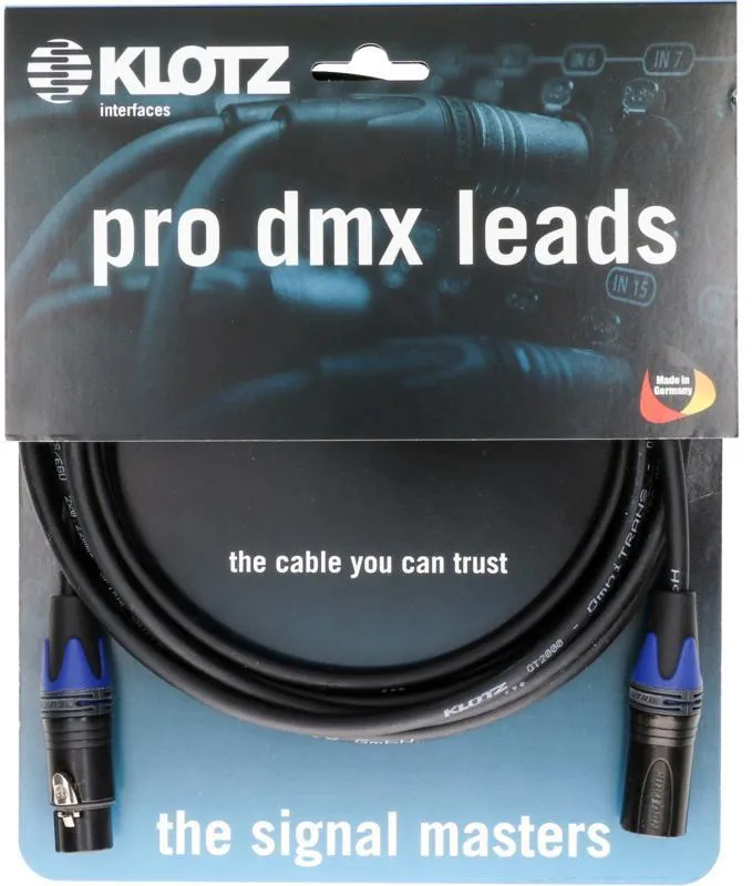 Klotz DMX kabel 1m, dvojité stínění, XLR 3p, Neutrik konektory