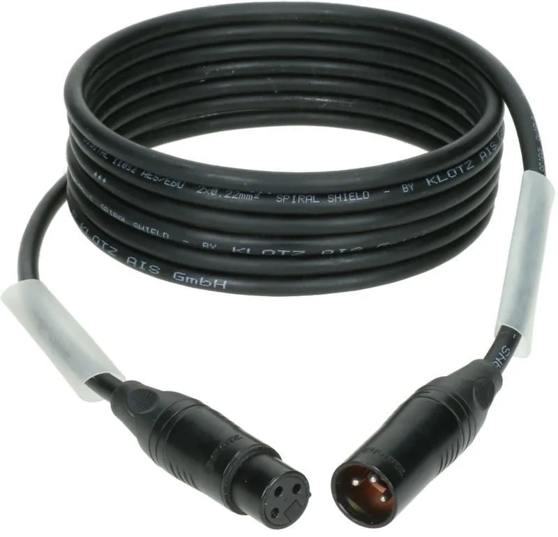Klotz kabel ultra flexibilní AES a DMX, XLR 3p, černý, 1,5m