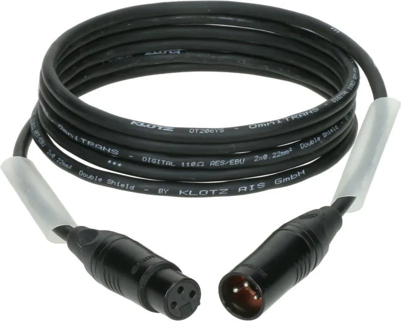 Klotz kabel AES a DMX, dvojité stínění, XLR 3p, 25m