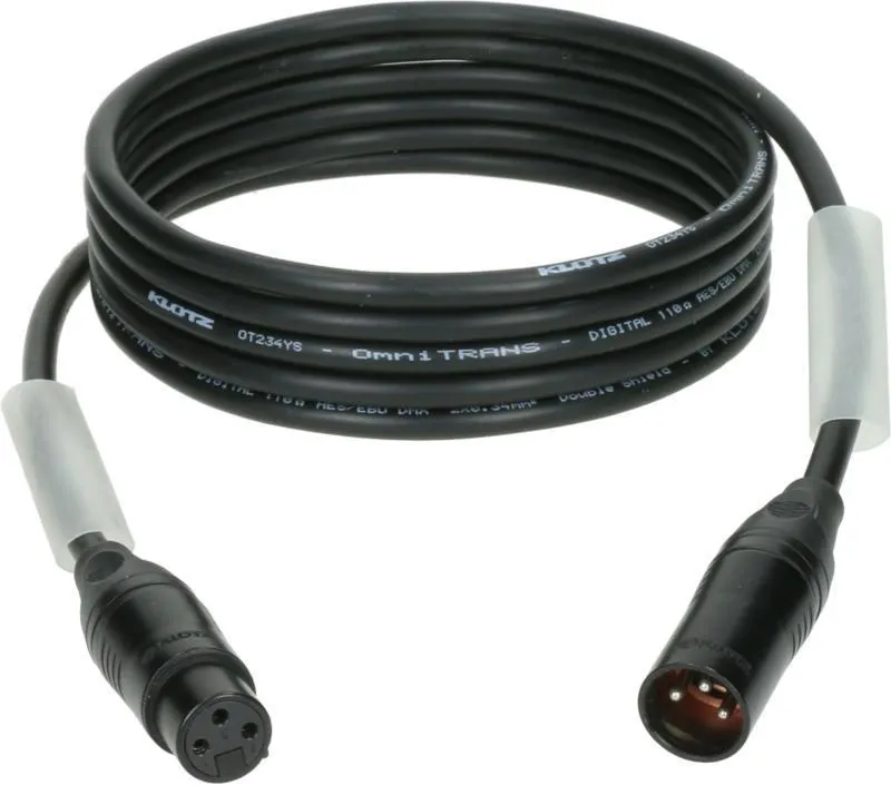 Klotz IM kabel nízkou ztrátou AES a DMX XLR 3p černé konektory - 20m