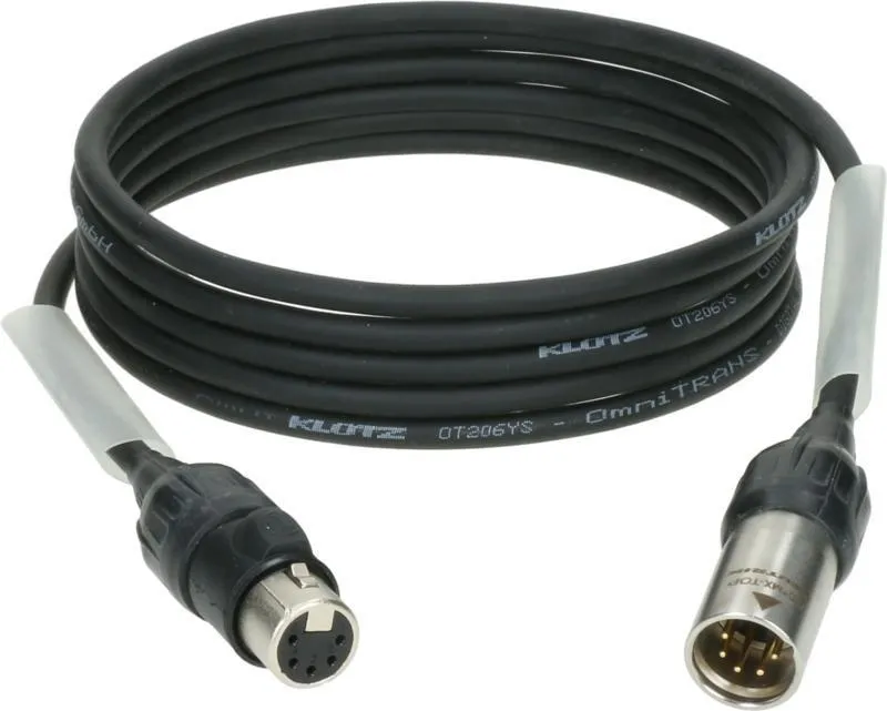 Klotz DMX kabel 1,5m, dvojité stínění, XLR 5p, IP65 Neutrik