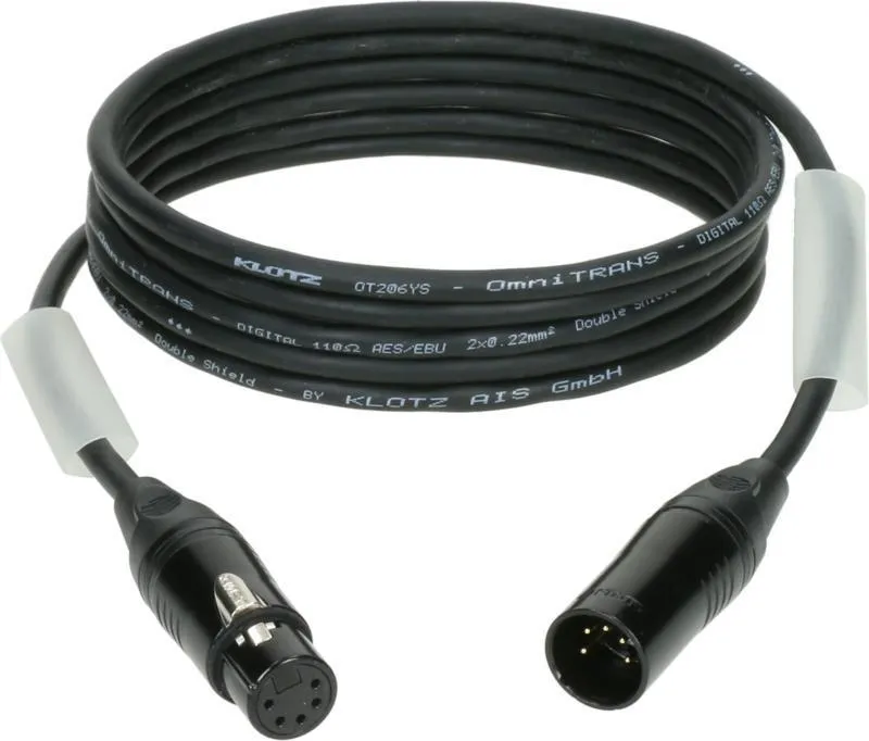 Klotz DMX kabel, dvojité stínění, XLR 5p, 15m