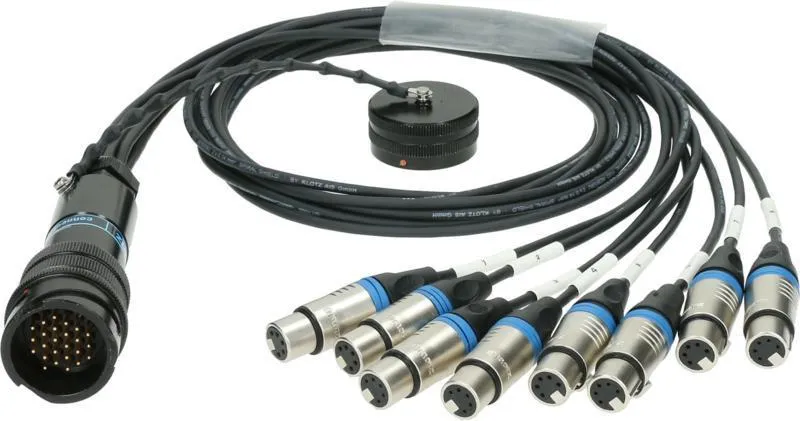 Klotz RMP-8 XLR kabel - 8x XLR 5p, DMX fanout, PVC, 1,2m
