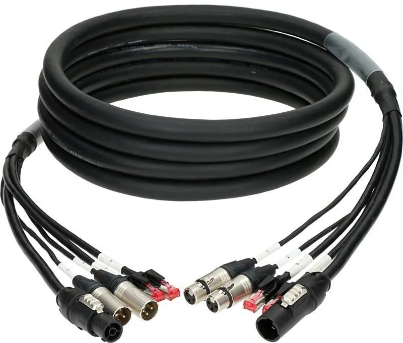 Klotz hybridní kabel CAT5e, audio a napájení, 2 x RJ45, 2 x XLR 3p, powerCON TRUE1 - 5m