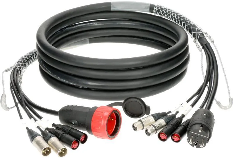 Klotz hybridní kabel CAT5e, audio a napájení, 2 x etherCON, 2 x XLR 3p, Schuko - 80m