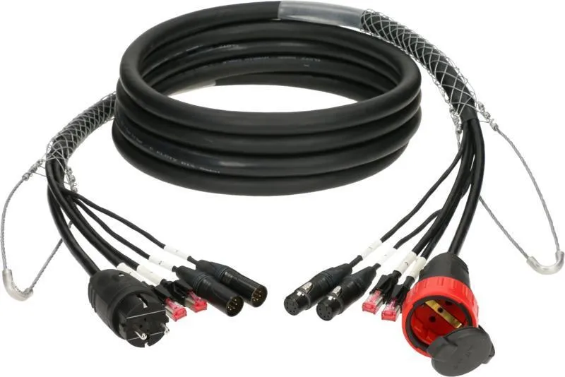 Klotz hybridní kabel CAT5e a DMX, 2 x RJ45, 2 x XLR 5p, Schuko, 40m