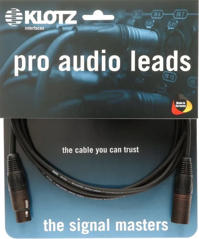 Klotz patch kabel - symetrický, XLR-XLR, Neutrik, 1m