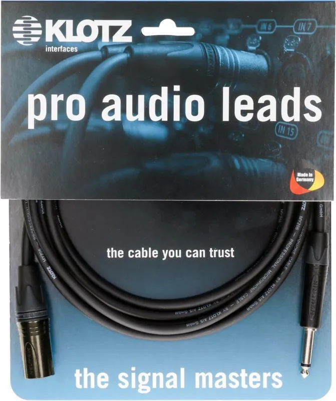 Klotz kabel - asimetrický, Neutrik XLR - jack - 1m