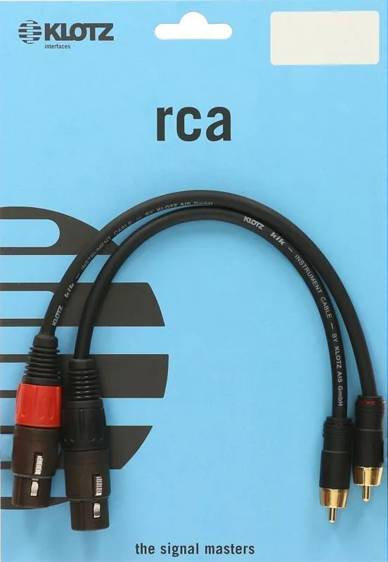 Klotz XLR-RCA kabel 0,6m, zlaté konektory