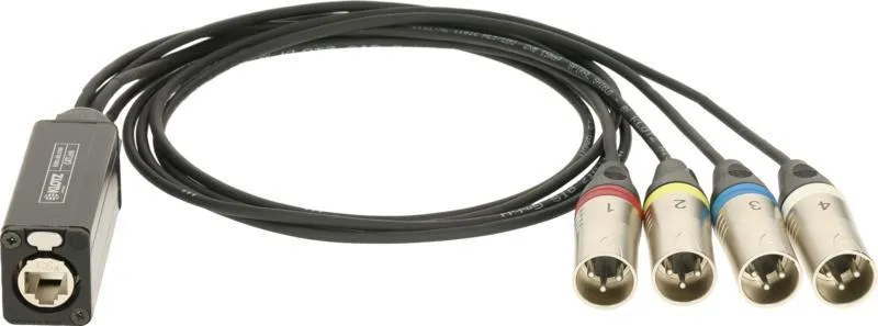 Klotz CATLink MINI 4-cs. síťový kabel etherCON matka - 4 x XLR 3p samec - 1,5m