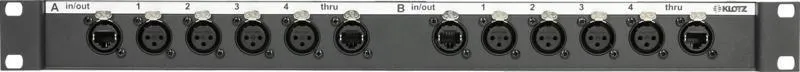 Klotz CATLink RACK 2x4 zvukový panel, 2 x etherCON, 2 x 4 XLR 3p, 4,82m