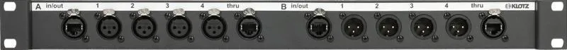 Klotz CATLink RACK 2x4 zvukový panel, 2 x etherCON, 4 x XLR 3p, 4,82m