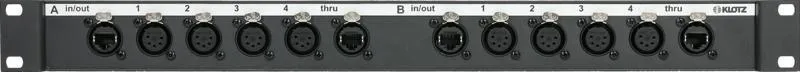 Klotz CATLink RACK DMX panel 2x4, 2 x etherCON, 2 x 4 XLR 5p