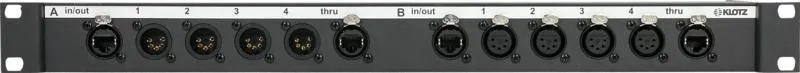Klotz CATLink RACK DMX panel 2x4, 2 x etherCON, 4 x XLR 5p