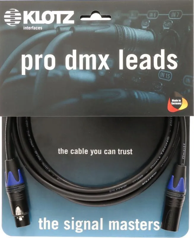 Klotz DMX kabel ultra flexibilní, XLR 5p, Neutrik, 5m
