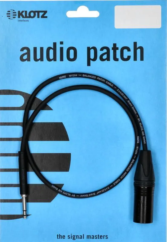 Klotz patch kabel XLR-Jack, 0,3m, černý, symetrický