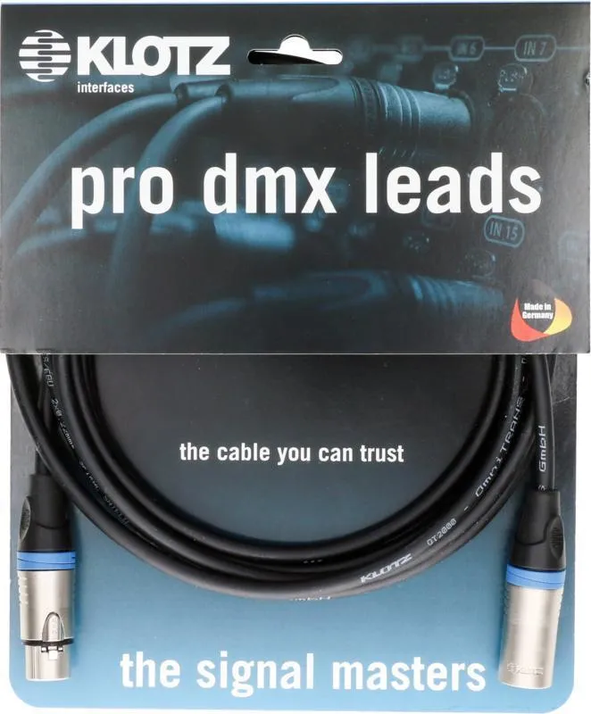 Klotz DMX kabel 5m, dvojité stínění, XLR 3p, nikelové konektory