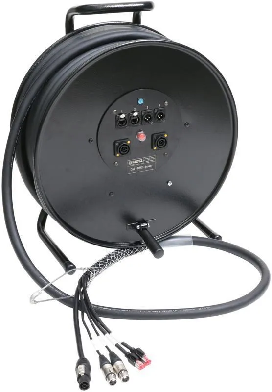 Klotz hybrid kabel 2 x RJ45 => etherCON + 2 x XLR 3p + powerCON TRUE1 - 2,4m