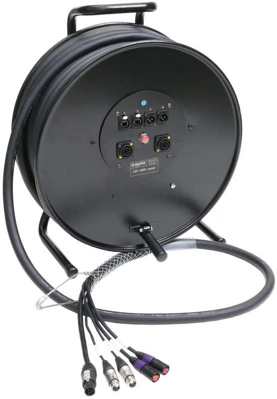 Klotz CAT5e hybridní kabel, 2x etherCON, 2x XLR 3p, powerCON TRUE1, 2,4m