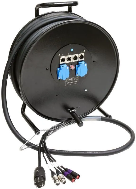 Klotz hybridní kabel CAT5e, 2 x etherCON, 2 x XLR 3p, Schuko, 2,4m