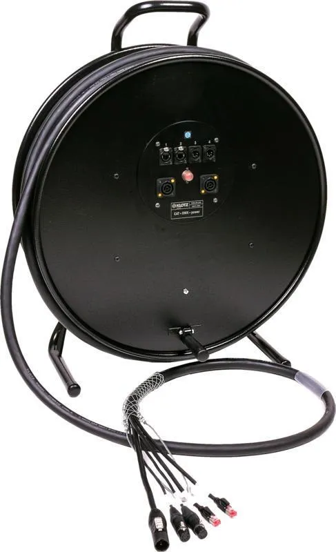 Klotz hybridní kabel CAT5e, DMX, 3G2.5, 2 x RJ45 => etherCON, 2 x XLR 5p, powerCON TRUE1 - 2,4m