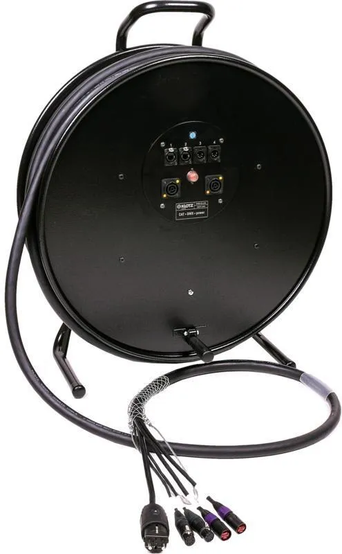 Klotz hybridní kabel - 2 x etherCON, 2 x XLR 5p, Schuko => powerCON TRUE1 - 2,5m