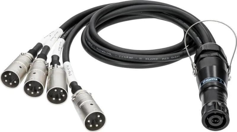 Klotz IM kabel speakON 8p, 4 x EP 5p, délka 1m