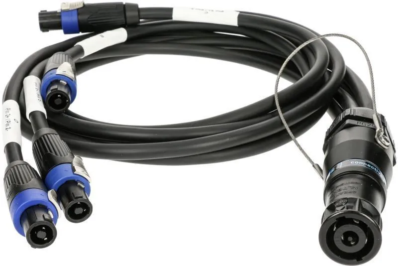 Klotz SPUTNIK TOP a SUB adaptér kabel, speakON 8p samec - 4 x speakON 4p samice