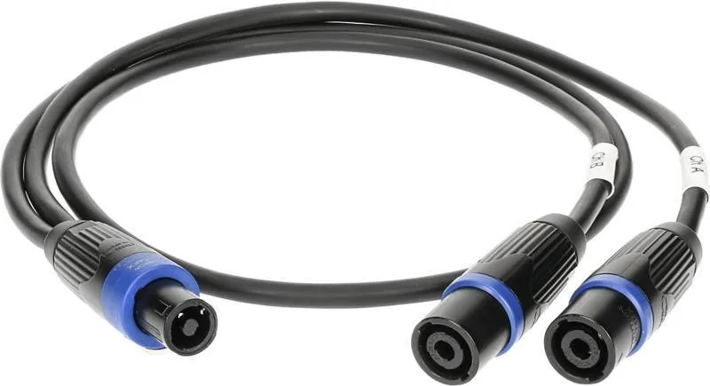 Klotz adaptér kabel speakON 4p matka - 2 x speakON 4p otec - 0,6m