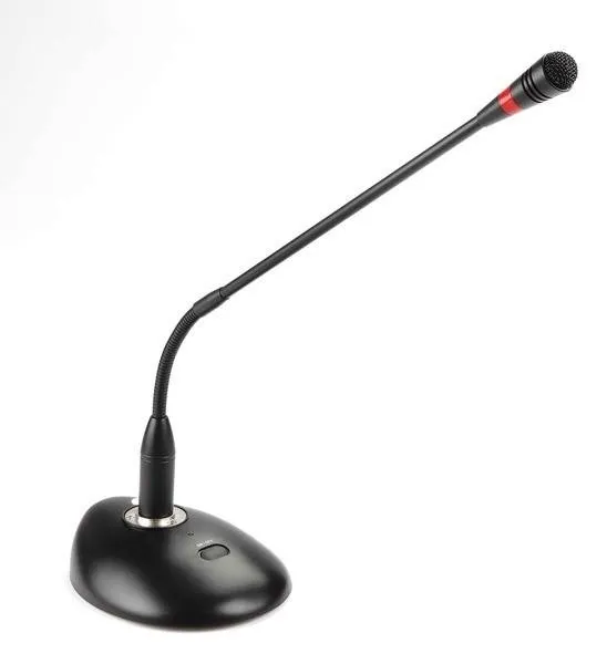 Proel Mikrofon 45 cm husí krk, LED, základna, 8m XLR kabel, spínač, 48V nebo 2xAA