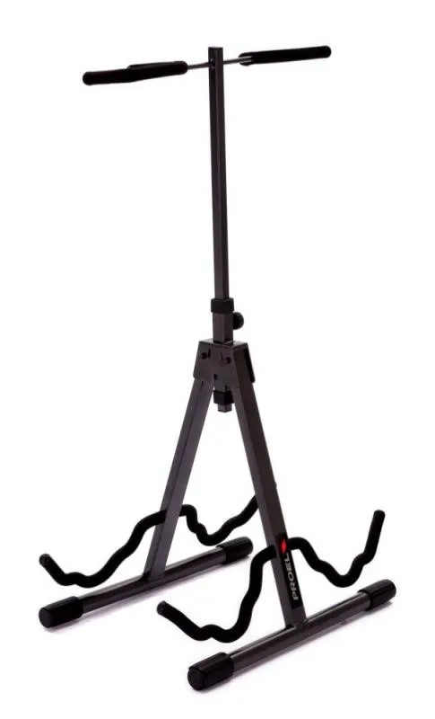 Proel univerzální stojan na kytaru s opěrkou, 2 kytary, pěna a guma, šedý, max: 20kg