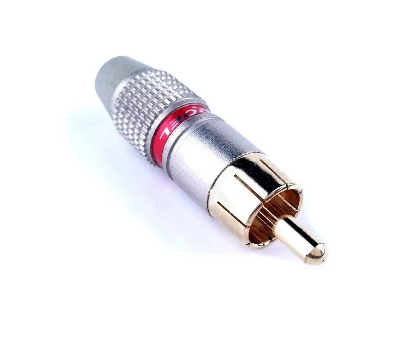 Proel RCA konektor, 6,2 mm, postříbřená měď, červené označení, pozlacené, 2 ks