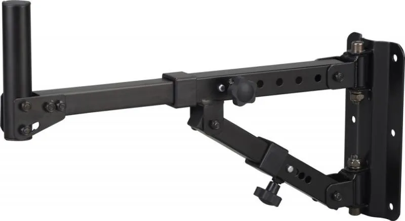 Proel nástěnný držák pro reproduktory, černá, kovová, horizontální a vertikální nastavení, max. 35kg