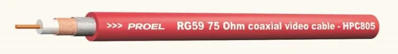Proel Video kabel koaxiální RG59 75 Ohm, červený
