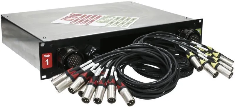 Klotz SUB patch box 2x RMP, 2x 12 XLR, 2 HE, jednoduché uzemnění