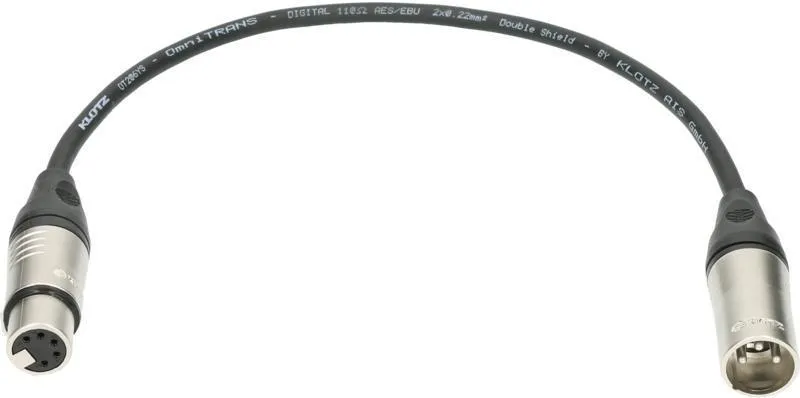 Klotz DMX adaptér kabel - XLR 5 pólus, XLR 3 pólus, 0,3m