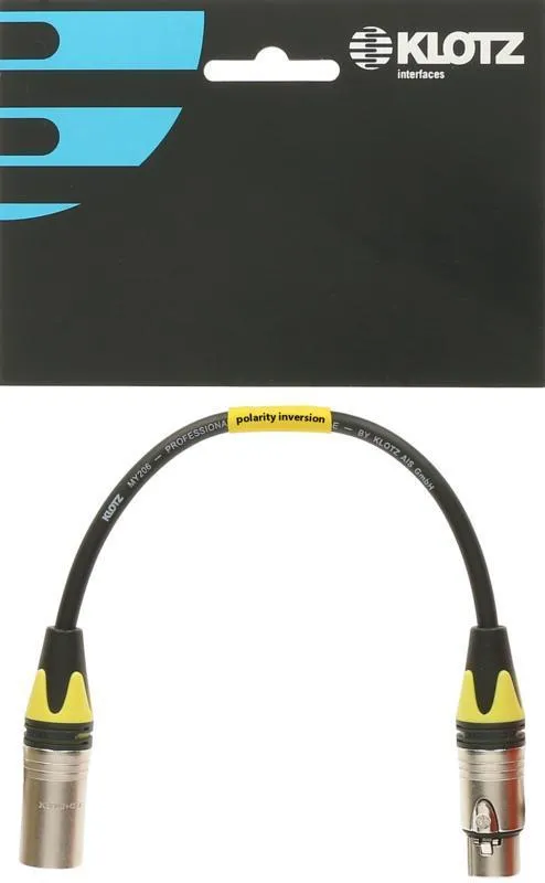 Klotz XLR kabel - 0,2m, Neutrik adaptér, inverze fáze