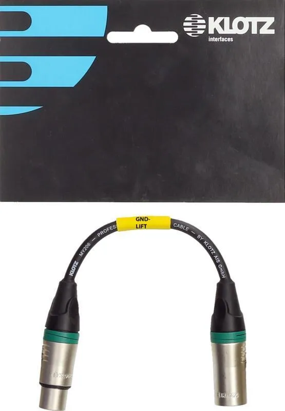 Klotz XLR adaptér - 0,2m, zemnící připojení