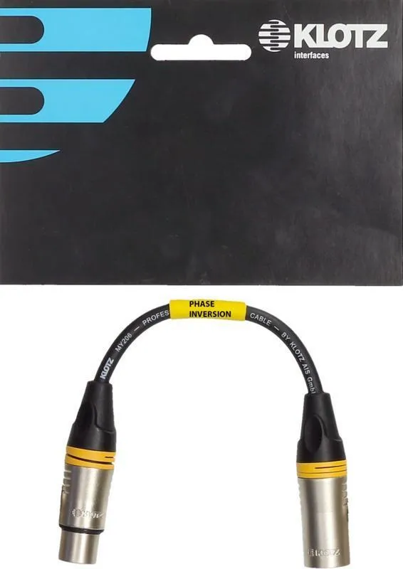 Klotz XLR adaptér, fázová inverze, 0,2m