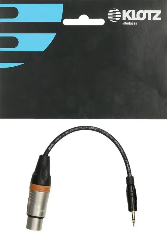 Klotz XLR adaptér 3p žena - TRS 3,5 mm, 0,2m
