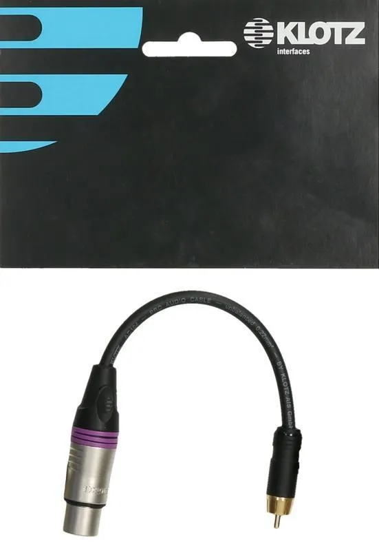 Klotz XLR adaptér 3p - RCA 0,2m