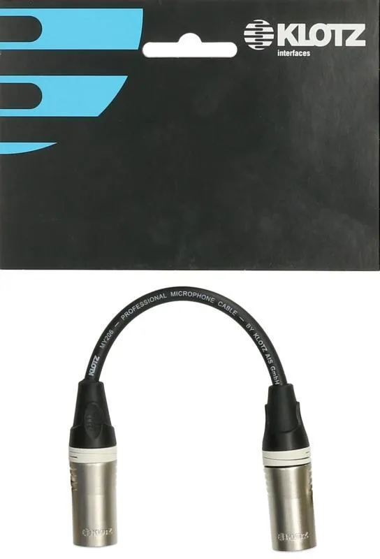 Klotz XLR adaptér kabel - 0,2m, 3p mužský na 3p mužský