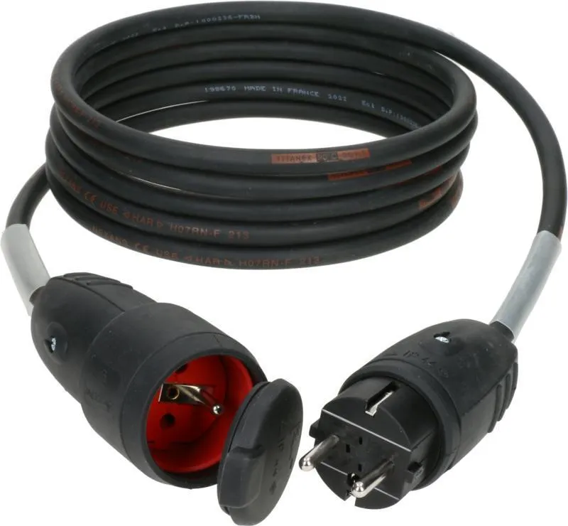Klotz TITANEX H07RN-F napájecí kabel 3G 1,5 mm² Schuko (FR a BE) - masivní guma - 1m