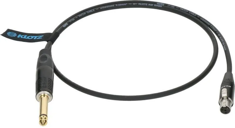 Klotz mikrofonový kabel pro Shure TQG (mini XLR 4p) - jack mono, zlacený - 0,7m