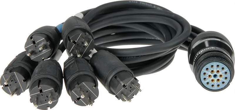 Klotz napájecí rozvodka 6 kanálů, multicore fanout, RMP419AR - 6 x Schuko, Socapex kompatibilní - 1m